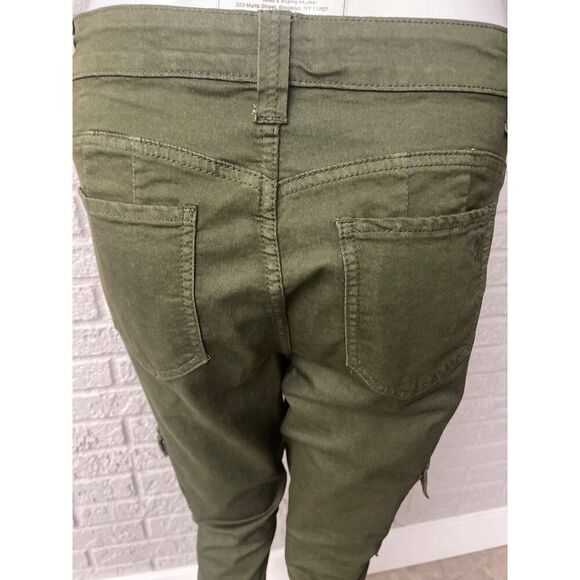 V.I.P. Jeans Women Green Cargo Jogger Pant Size 13 /14 - Picture 5 of 11